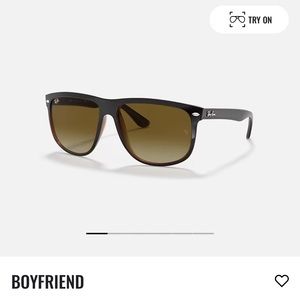 RayBans in style Boyfriend black on brown
